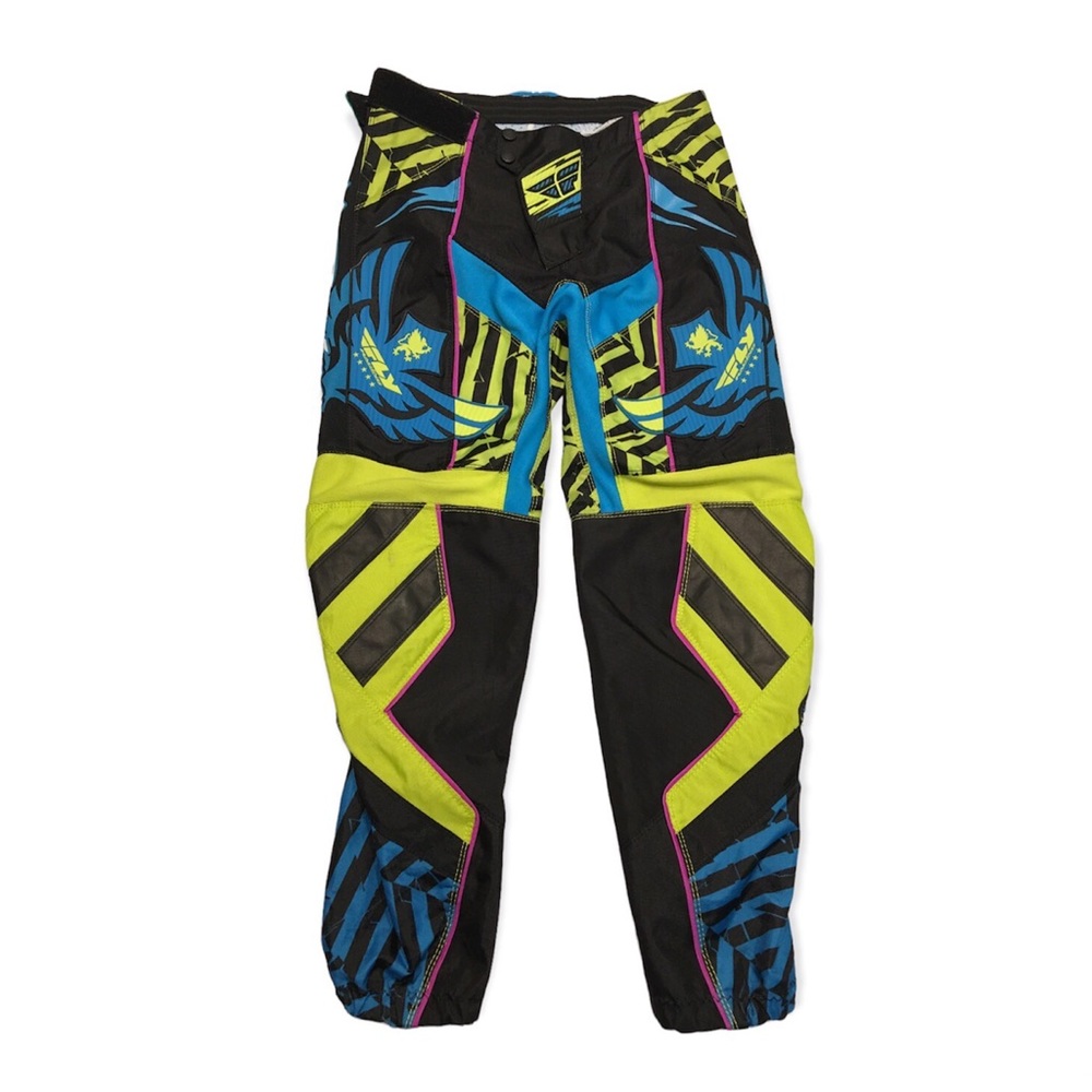 FLY Racing F-16 Limited Edition Pants Size 28 Black/Lime/Blue